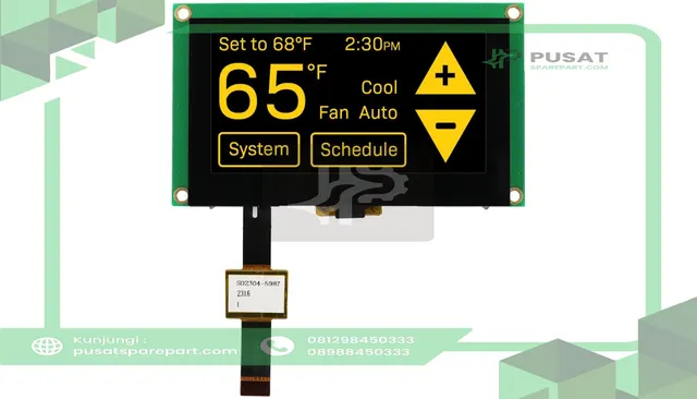 Newhaven Display International NHD-2.7-12864WDY3M-CTP Graphic OLED, 2.7 in Yellow, Capacitive Touch, 128 x 64 pixels, Molex Connector
