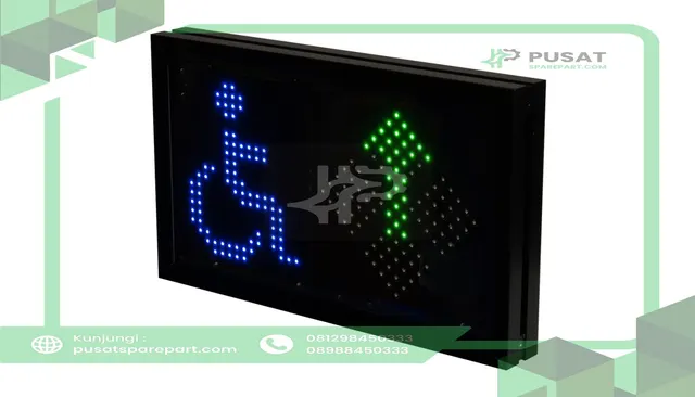 Carlo Gavazzi, Inc. SBPDISARH Carpark Display,Blue Wheelchair Symbol,Right Green Arrow Or Red Cross