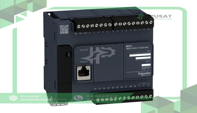 Schneider Electric TM221C24U CONTROLLER M221-24IO, output voltage of 24V DC