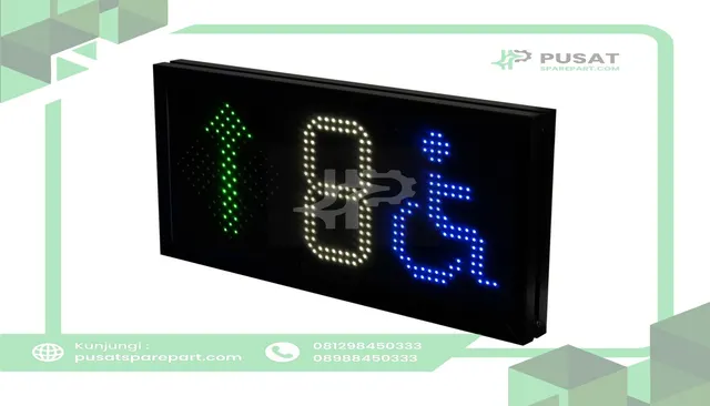 Carlo Gavazzi, Inc. SBPDIS1ALHT Carpark Display,1White Digit,Blue Wheelchair Symbol,Left Green Arrow/Red Cross