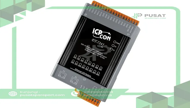 ICP ET-7245 Dual Ethernet port Modbus TCP DAQ module, 16 source-type digital output channel