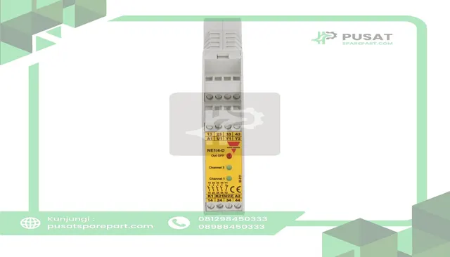 Carlo Gavazzi, Inc. NE14DCG Safety Module, Extension, 4NO + 1NC, 24VAC/DC, DIN Rail, NE Series - gambar 2