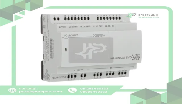 Crouzet 88975001 MilleniumEVO, Logic Controller, 24 I/O, 24 Vdc, Blind - gambar 2