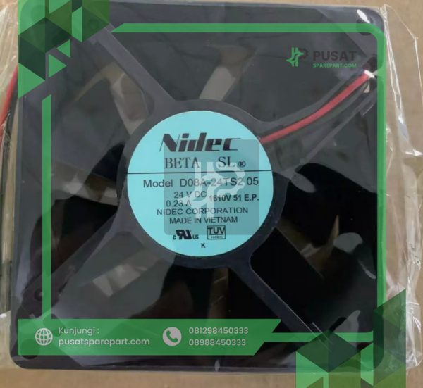 NIDEC D08A-24TS2 05 24V 8CM 80X25MM 2 Kabel inverter cooling fan