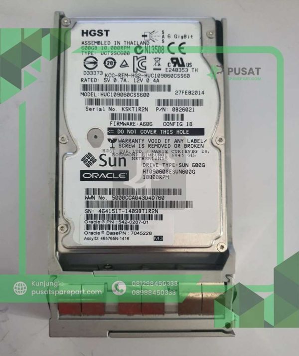 HUC109060CSS600 SAS 542-0287-01 , 0B26021 , 7045228 600GB 2.5'' HDD